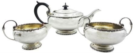 Early 20th century three piece silver tea service