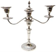 Modern silver twin branch candelabra