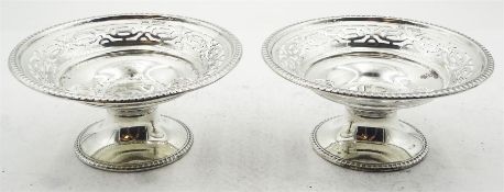 Pair of 1920's silver bonbon dishes
