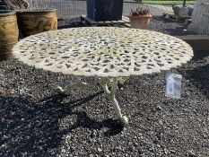 Painted aluminium circular garden coffee table - THIS LOT IS TO BE COLLECTED BY APPOINTMENT FROM DUG