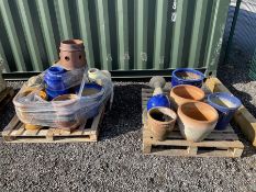 Glazed and other garden planters