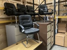Set of five leather imitation office chairs. - THIS LOT IS TO BE COLLECTED BY APPOINTMENT FROM DUGGL