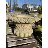 Pair of large composite stone garden urns - THIS LOT IS TO BE COLLECTED BY APPOINTMENT FROM DUGGLEBY