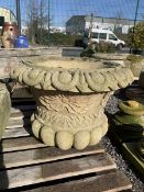 Pair of large composite stone garden urns - THIS LOT IS TO BE COLLECTED BY APPOINTMENT FROM DUGGLEBY