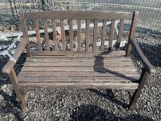 Stained wood garden bench - THIS LOT IS TO BE COLLECTED BY APPOINTMENT FROM DUGGLEBY STORAGE