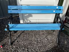 Cast iron log bench with wood slatted seat and back rail - THIS LOT IS TO BE COLLECTED BY APPOINTMEN