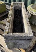 Rectangular composite stone garden trough