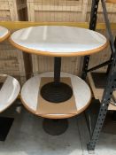 Pair of marble effect round tables. - THIS LOT IS TO BE COLLECTED BY APPOINTMENT FROM DUGGLEBY STORA