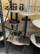 Pair of marble effect bar tables with stools and single table. - THIS LOT IS TO BE COLLECTED BY APPO