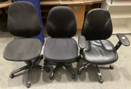 Set of three office chairs - THIS LOT IS TO BE COLLECTED BY APPOINTMENT FROM DUGGLEBY STORAGE