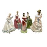 Five Royal Doulton figures comprising 'Sharon'