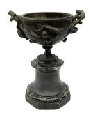 19th century bronze twin handled urn
