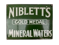 'Niblett's Gold Medal Mineral Waters' rectangular enamel sign by Defiant London
