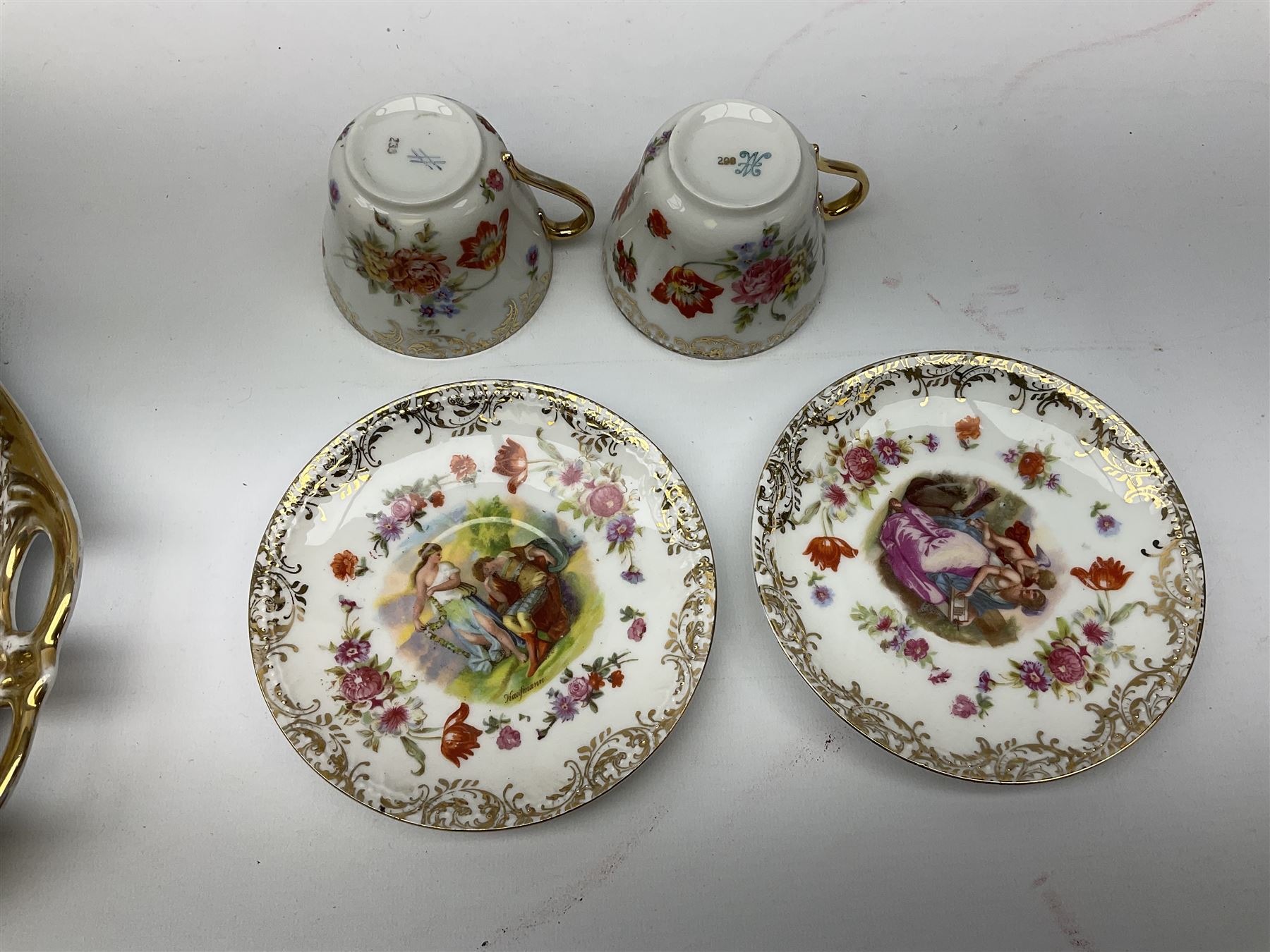 20th century Austrian style porcelain cabaret set decorated with classical scenes after Kauffmann - Image 5 of 6