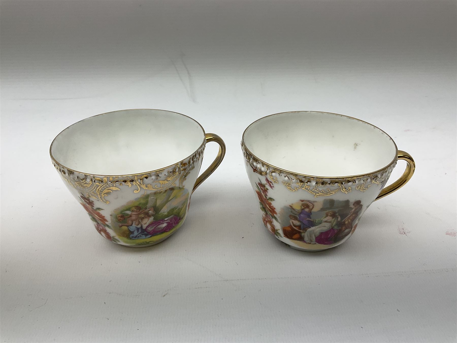 20th century Austrian style porcelain cabaret set decorated with classical scenes after Kauffmann - Image 6 of 6