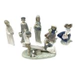 Collection of six Lladro figures