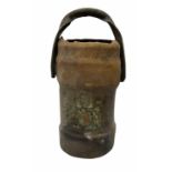 Late 19th/early 20th century leather covered artillery shell carrier