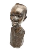 Carved hardwood African bust