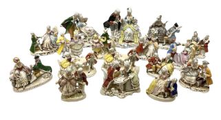 Seventeen Grafenthal porcelain figure groups