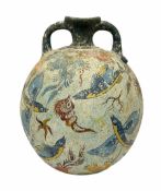 Reproduction Ancient Greek twin handled vase of ovoid form
