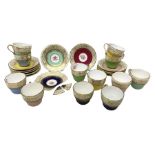Twelve Spode Ruskin pattern coffee cups and saucers