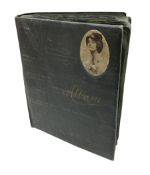 Album containing over two-hundred Edwardian and later postcards including twenty-two WW1 embroidered