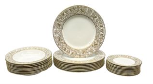 Wedgwood dinner wares decorated in the 'Gold Florentine' pattern