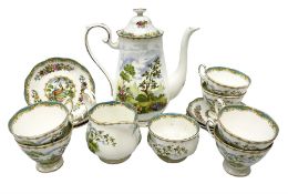 Royal Albert 'Chelsea Bird' pattern coffee set for six