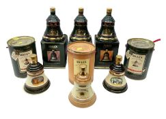 Six Bell's Old Scotch Whisky ceramic decanters comprising Old Scotch Whisky decanter