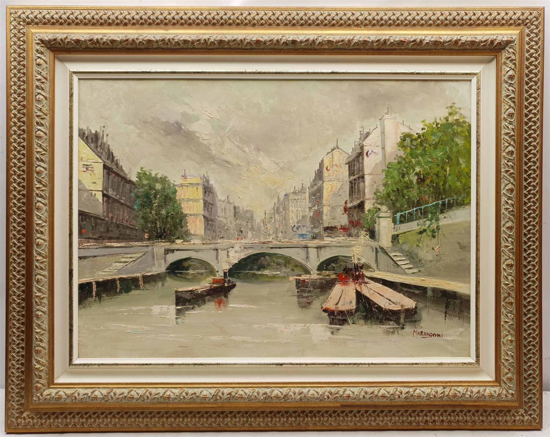 Marangoni (Italian 20th century): City River Scene - Image 2 of 3