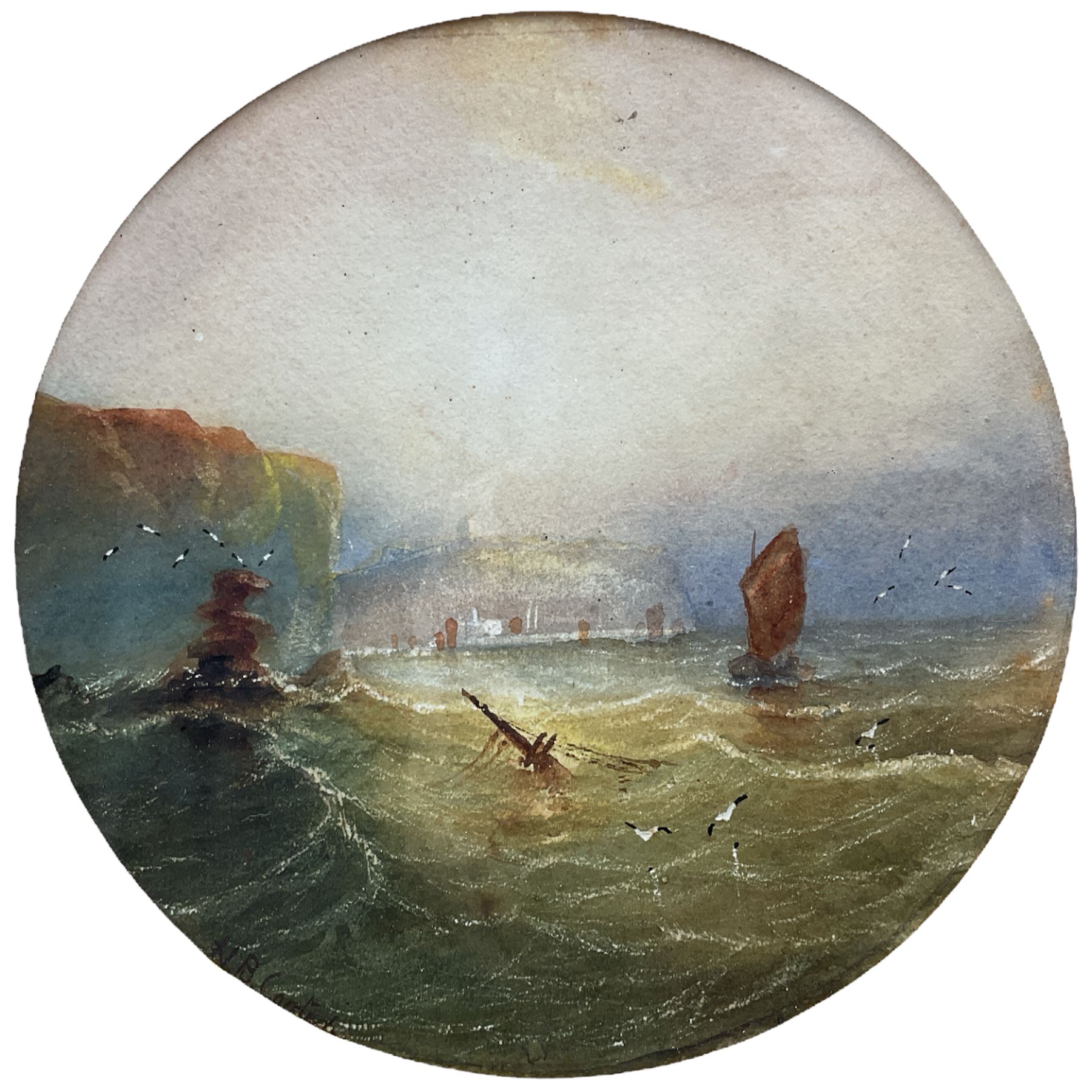 Circle of Henry Barlow Carter (1804-1868): 'Robin Hoods Bay' and Scarborough - Image 2 of 5