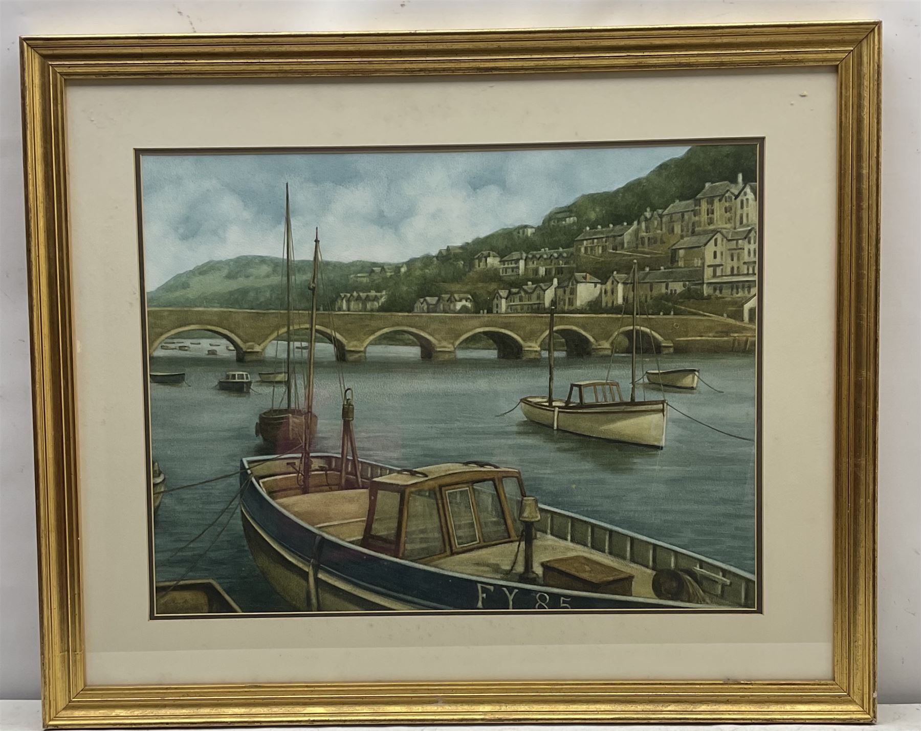 Richard Pederson (20th century): Looe Harbour Bridge Cornwall - Image 2 of 3