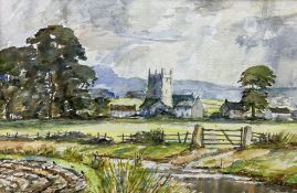 Ken Johnson (British 20th century): 'Lincolnshire Landscape - Tetford'