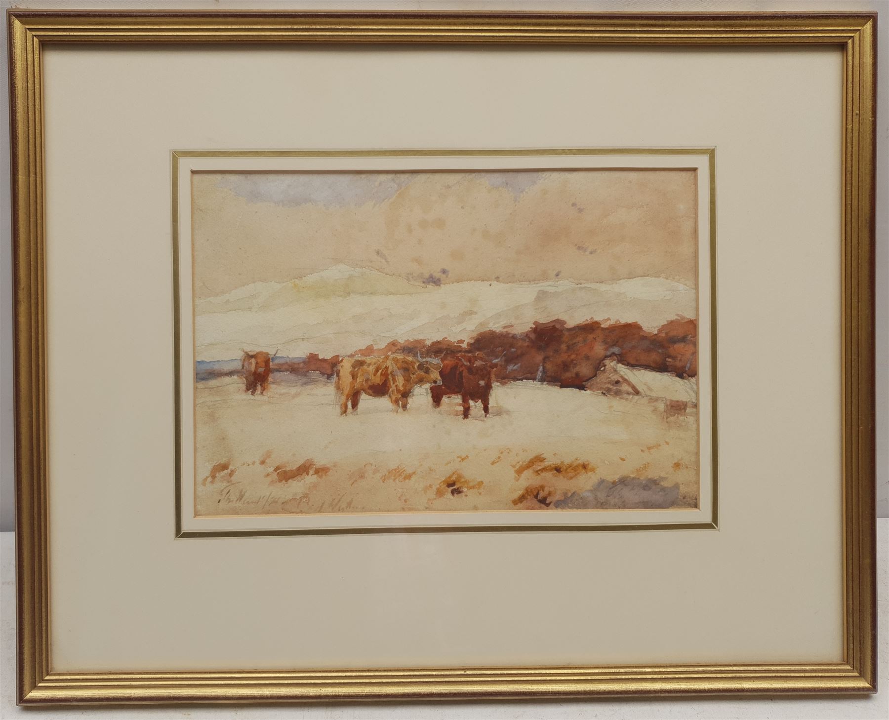 Thomas Hunt (British 1854-1929): Highland Cattle in the Snow - Image 2 of 4