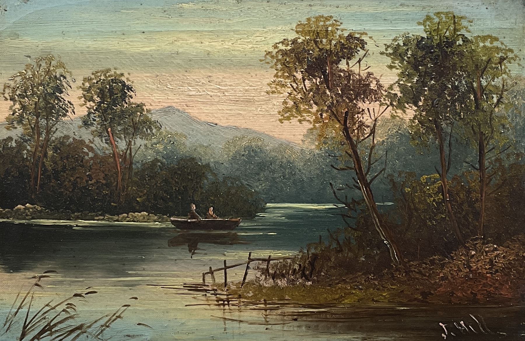 J Hill (British 19th century): River scene - Image 3 of 4