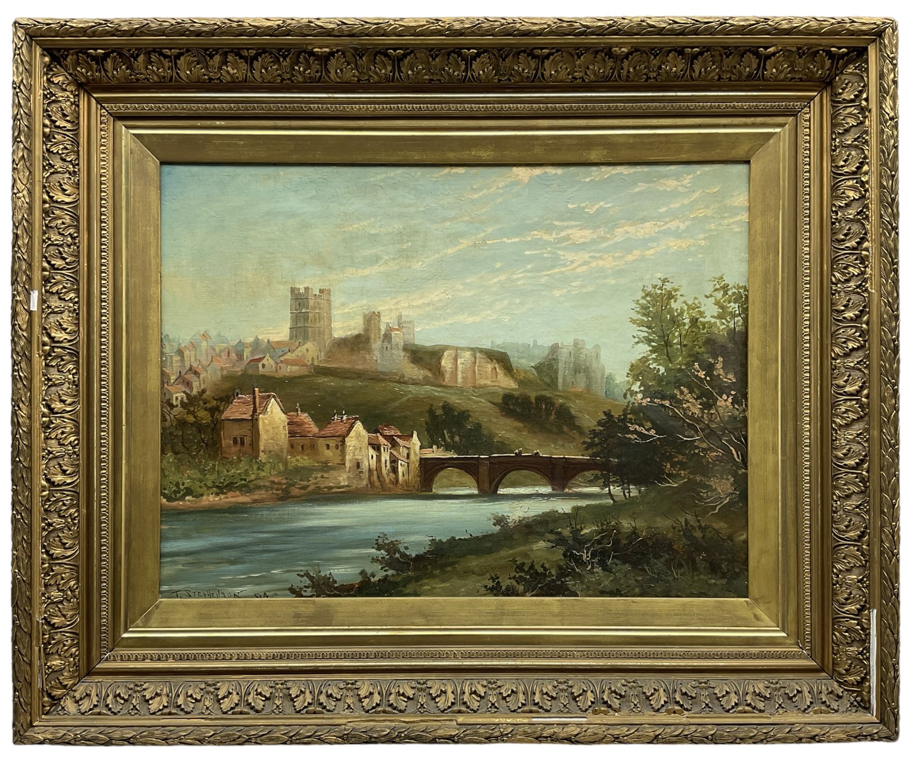 T Stephenson (British 19th century): Richmond Castle from the River Swale - Image 2 of 4