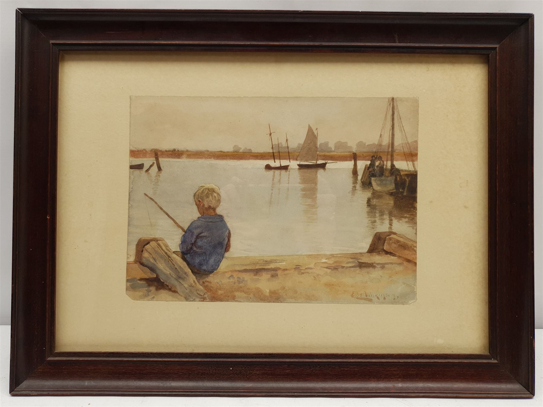 Richard Ellis Wilkinson (British 1854-1891): Boy Fishing 'St Ives Cornwall' - Image 2 of 3