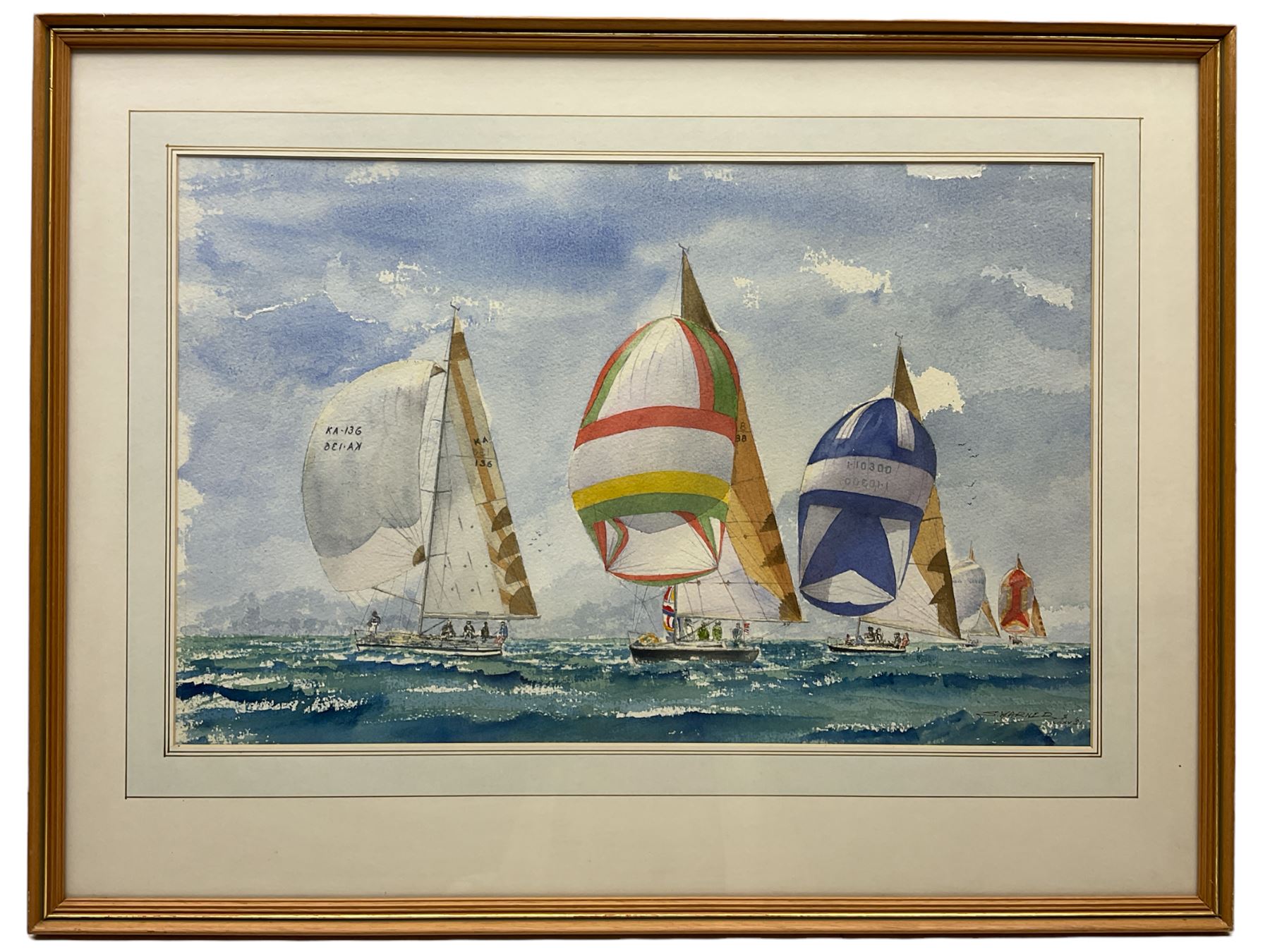 S Warner (Late 20th century): Yacht Race at Full Sail - Image 2 of 2