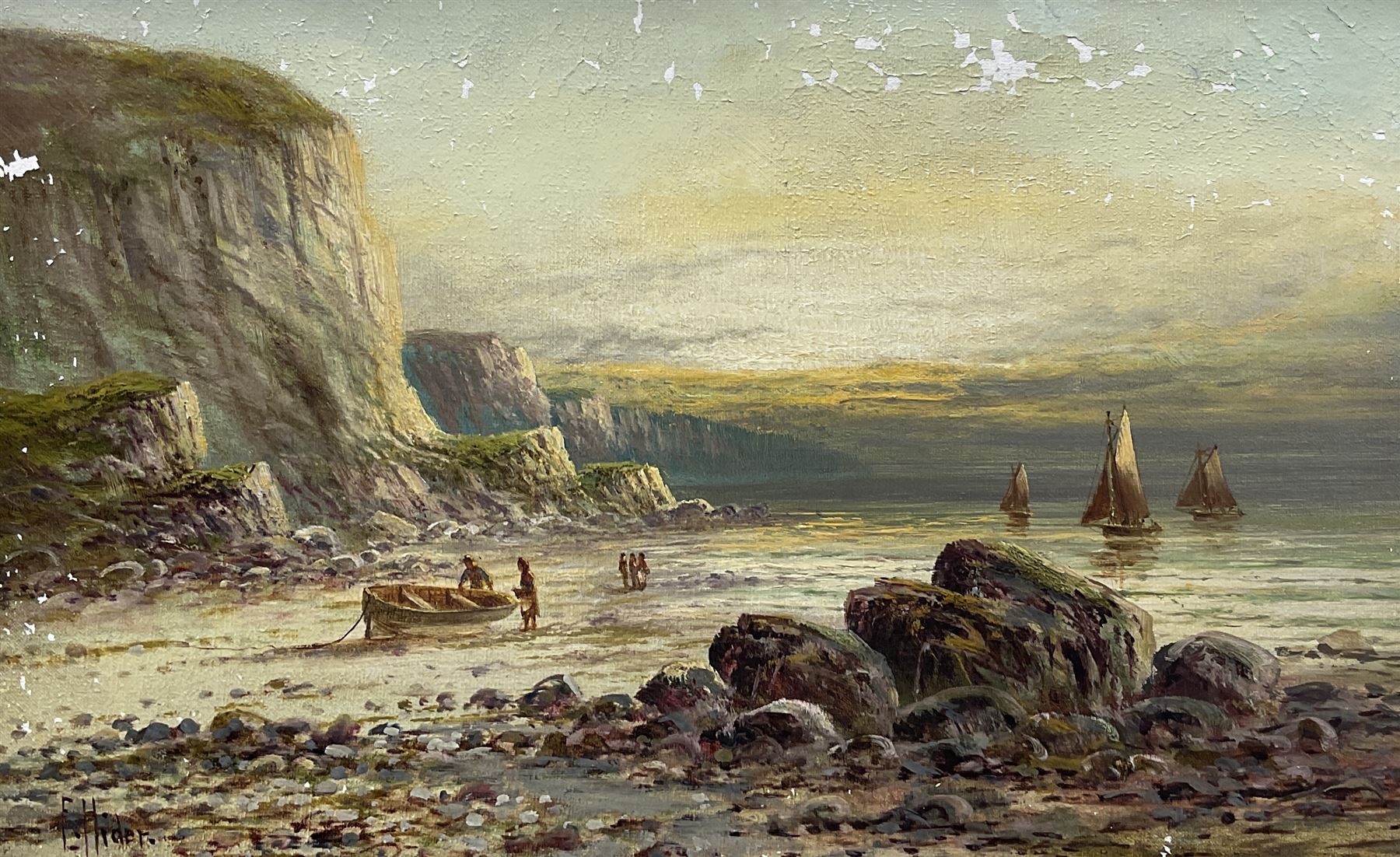 Frank Hider (British 1861-1933): 'High Tide on the Sussex Coast' and 'Near Ilfracombe' - Image 3 of 6