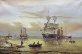 Embrose (Continental 20th century): Seascape with Ships at Full Sail