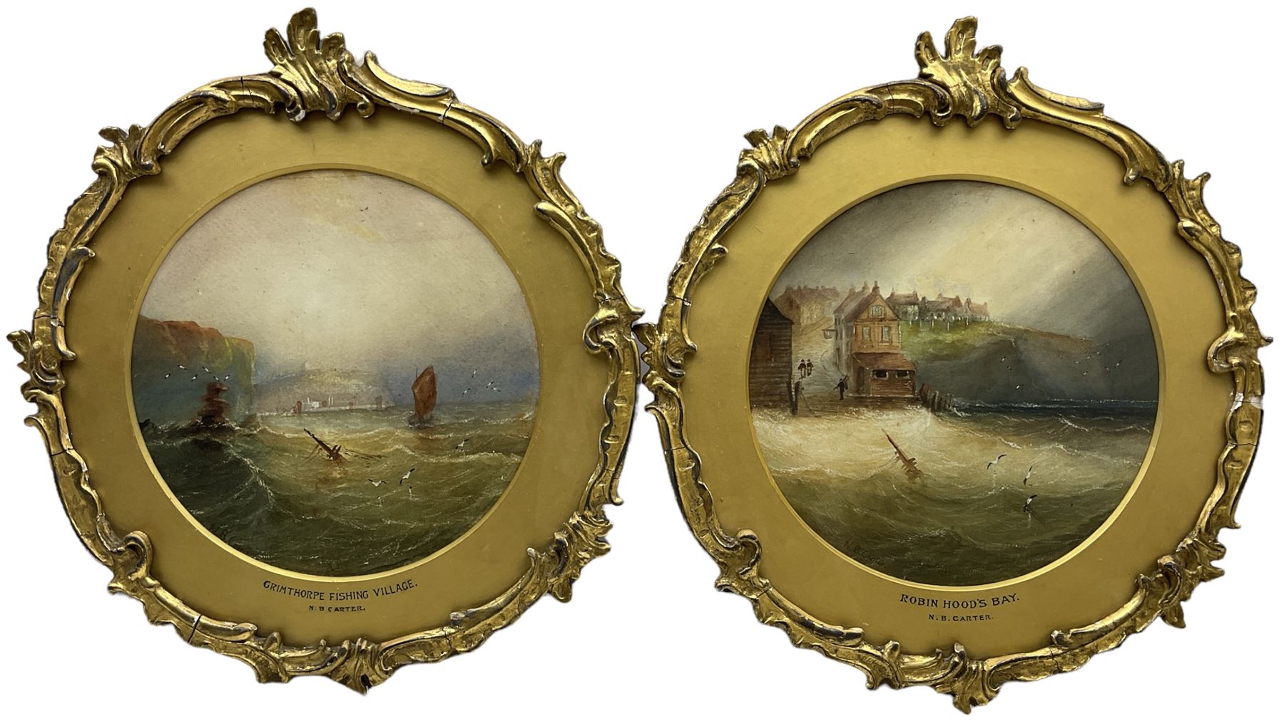 Circle of Henry Barlow Carter (1804-1868): 'Robin Hoods Bay' and Scarborough