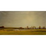 N Bradley-Carter (British 20th century): 'Cotswold Landscape on the River Colne'