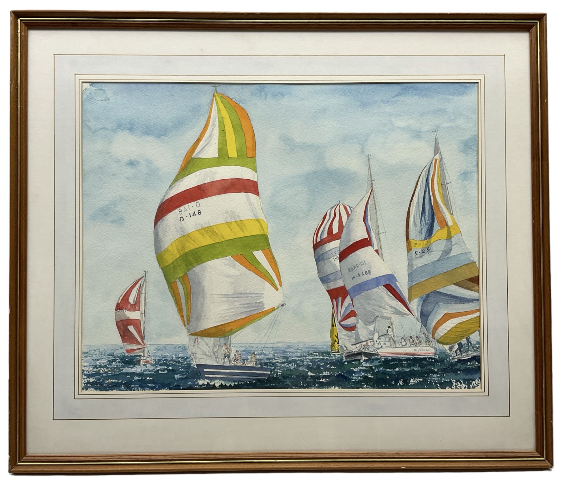 S Warner (Late 20th century): Yacht Race - Close Finish - Image 2 of 2