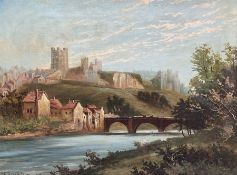 T Stephenson (British 19th century): Richmond Castle from the River Swale