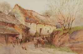 Joshua Fisher (Liverpool 1859-1930): 'Farmyard at Bidston Cheshire'
