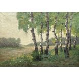 Willi Krug (German 1893-?): Birch Trees near Berlin