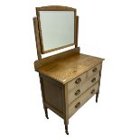 Early 20th century stripped oak chest dressing chest