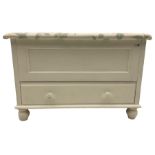 White painted pine blanket box