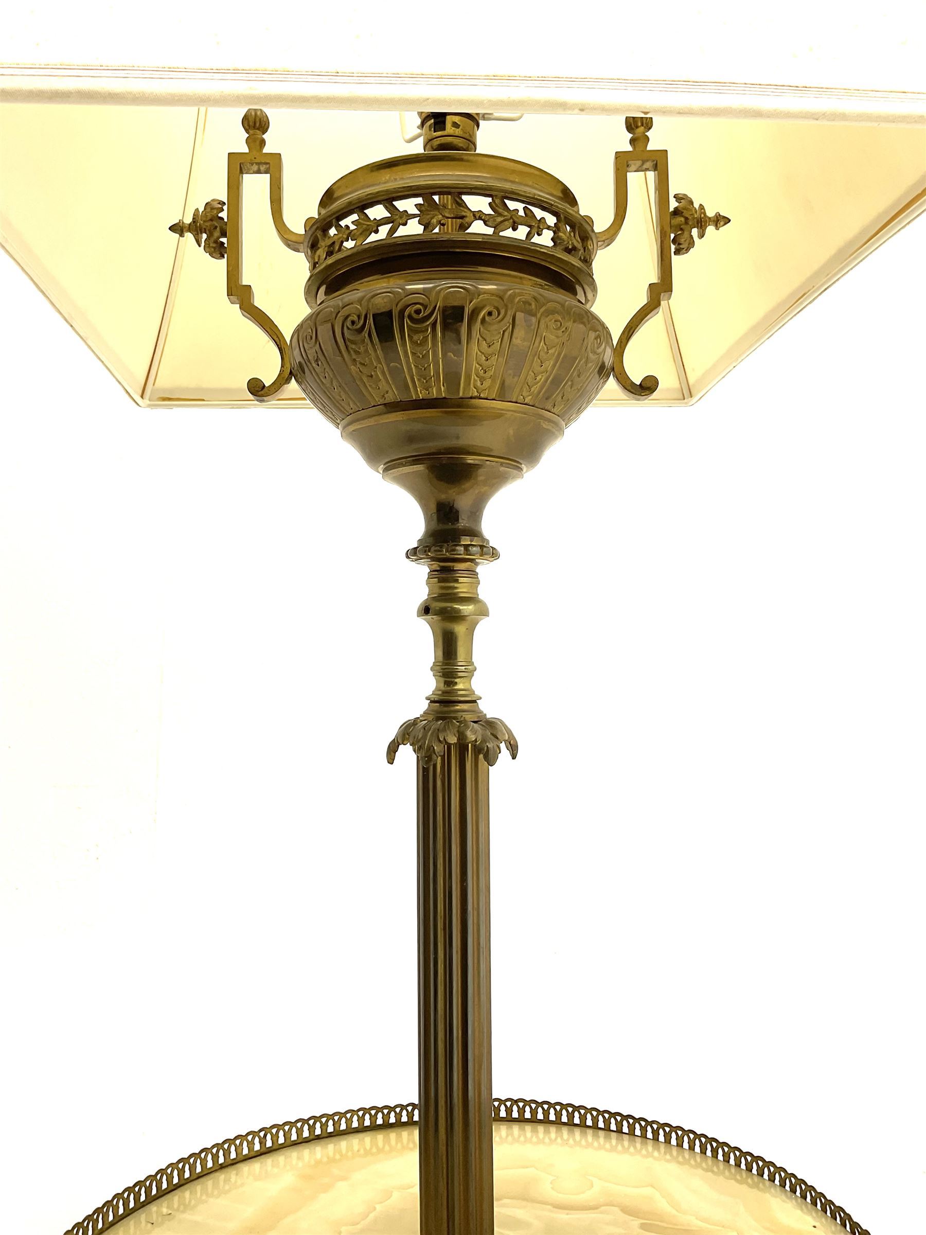 Mid 20th century gilt metal and onyx standard lamp - Image 2 of 6
