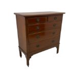 Edwardian mahogany chest fitted with two short above three long drawers